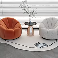 Lazy Sofa Leisure Sofa Side Carpet 3d model
