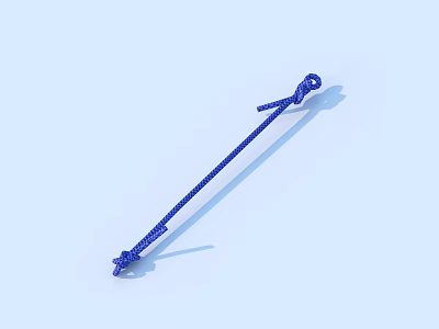 Durable Blue Braided Nylon Rope for Securing and Bundling Daily Items 3d model
