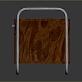 Wooden Storage Cabinet with Metal Frame and Rolling Wheels Modern Design Style