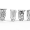 Classical Architectural Capitals With Intricate Carvings Gold Accents And Decorative Designs