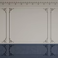 Decorative Wall Lines With Carved Details In Upper And Lower Sections Design 3d model