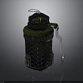 Green Industrial Container With Hexagonal Mesh Structure Top Lid And Transparent Handle
