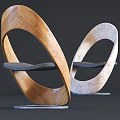 Unique Modern Wooden Single Chair With Curved Artistic Design And Smooth Texture
