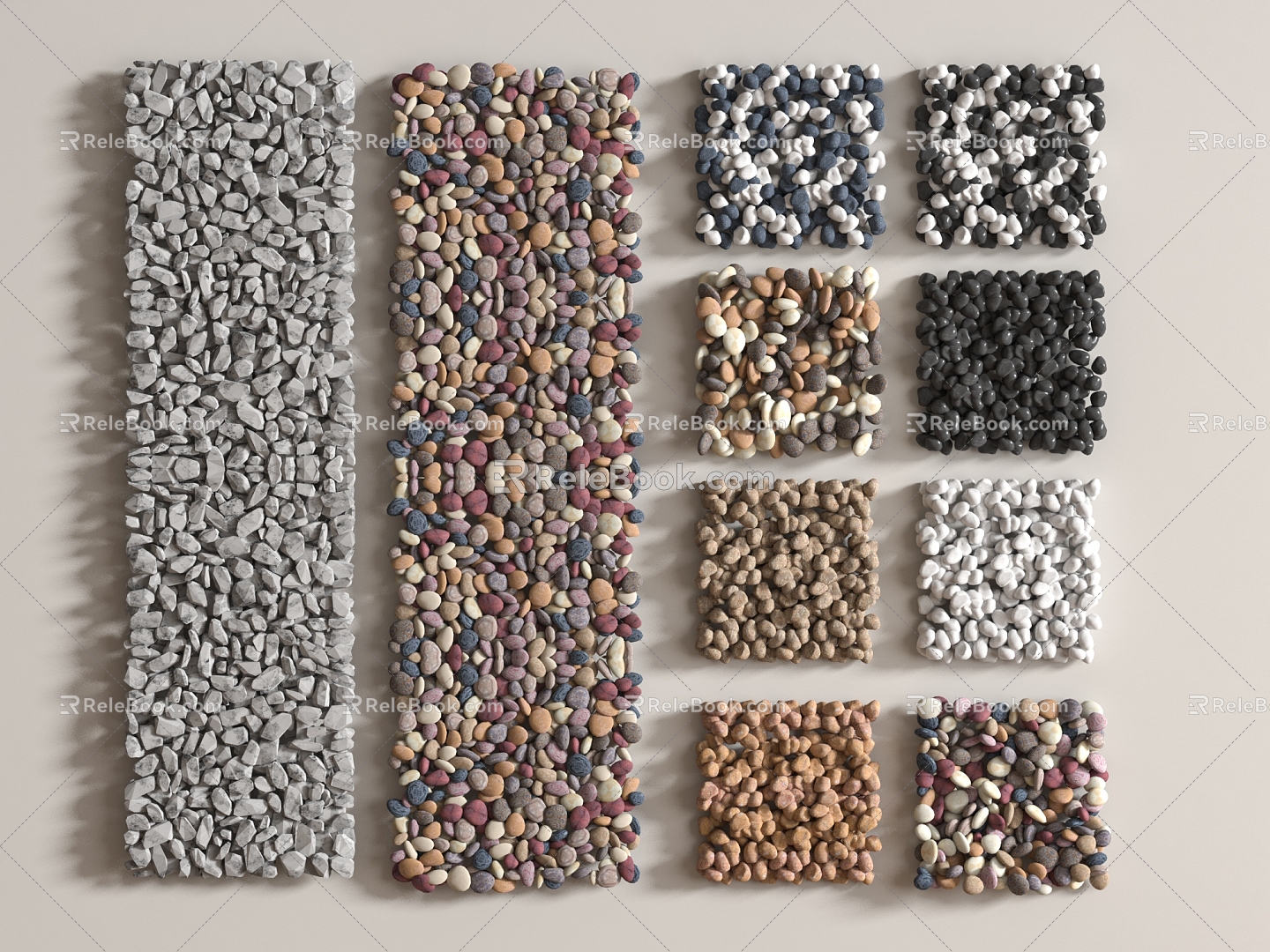 Modern Pebbles Small Stones Pebbles Pebbles Paving Gravel 3d model