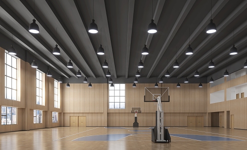 modern basketball court 3d model