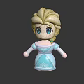 Cute Blonde Cartoon Princess With Blue Eyes And Snowflake Dress Figurine