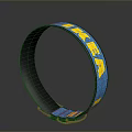 Practical Elastic Household Strap With Blue Yellow Design And Black Inner Material
