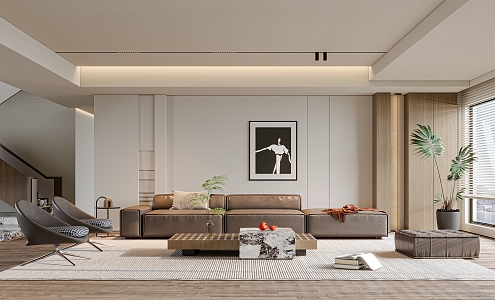 modern living room 3d model