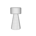 White Outdoor Light With Conical Shape And Woven Mesh Texture Design 3d model