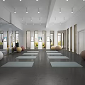 Spacious Yoga Studio Interior With Yoga Mats Exercise Balls Mirrors And Windows For Fitness Workouts