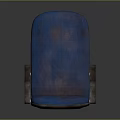 Elegant Blue Textured Armchair With Vintage Design And Wooden Armrests