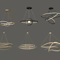 Modern Stylish Chandeliers With Circular Metal Frame And Bright Lighting Design