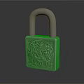 Silver Metal Padlock With Intricate Lion Head Engraving And Dark Background Reflection