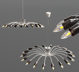 Industrial LOFT chandelier creative light bulb chandelier 3d model