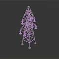 Power Transmission Tower 3D Model With Metal Lattice Structure And Insulators