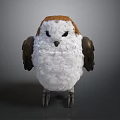 Cute Brown And White Flying Animal Plush Owl Toy With Soft Fluffy Feathers