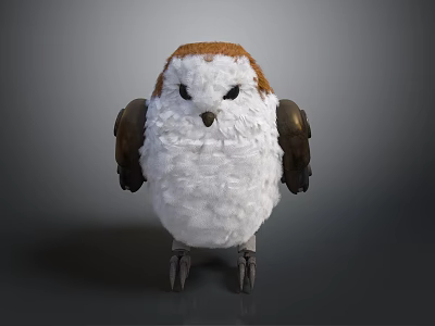 Cute Brown And White Flying Animal Plush Owl Toy With Soft Fluffy Feathers 3d model Cute Brown And White Flying Animal Plush Owl Toy With Soft Fluffy Feathers 3d model