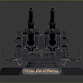 Historical USS Arizona 14 Inch Naval Gun Military Artillery With Base Mount