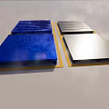Industrial Equipment Metal Panels Featuring Blue Silver Striped And Smooth Surfaces