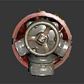 Vintage Metal Fire Hydrant With Red Base And Top Valve Components