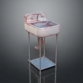 Vintage Rusted Sink With Metal Stand And Retro Design Features