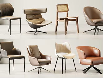 Modern Single Chair Dining Chair Leisure Chair 3d model