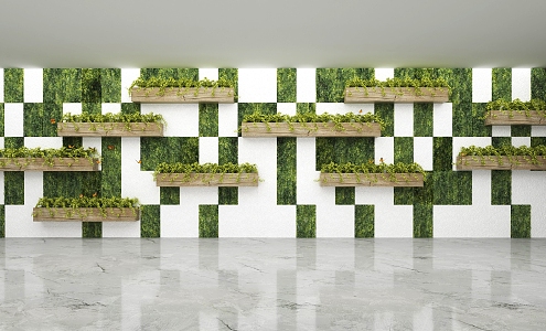 modern plant wall green plant wall 3d model