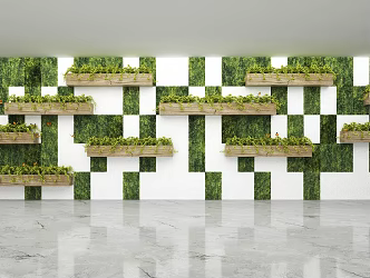 modern plant wall green plant wall 3d model