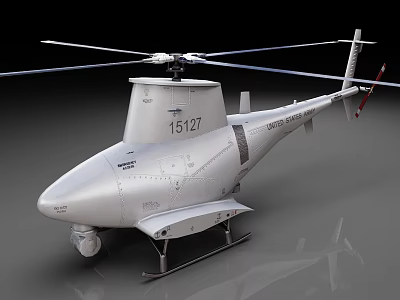 Unmanned Fire Scout Helicopter Featuring Rotor Landing Gear And Number 15127 3d model