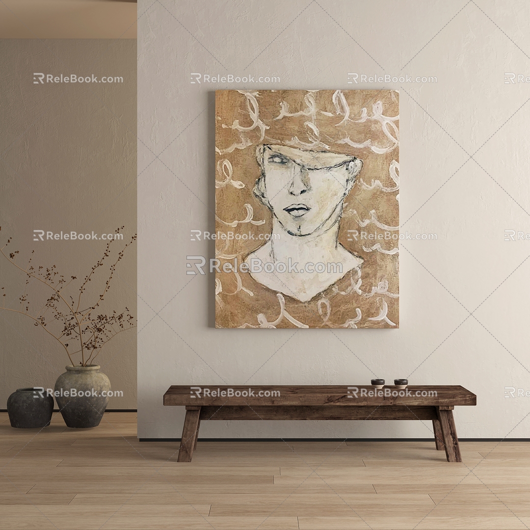 abstract decorative painting 3d model