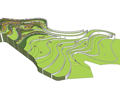 Modern Terrace Topography Landscape Terrace Landscape model