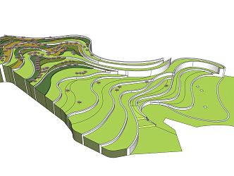 Modern Terrace Topography Landscape Terrace Landscape 3d model