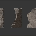 Ancient Stone Pillars With Weathered Texture And Uneven Surfaces For Historical Scenes 3d model