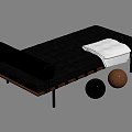 Modern bed end stool 3d model