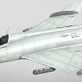 Detailed White Military Fighter Jet 3D Model With Cockpit Wings And Missile Attachments