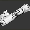 3D Rendered Silver Metal Mechanical Equipment With Precision Components