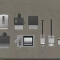 Essential Bathroom Accessories Collection With Soap Dispenser Toilet Paper Holder And Toilet Brush