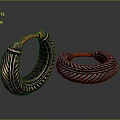 Vintage Style Copper Colored Hoop Earrings With Intricate Braided Surface Texture