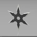 Sharp Metal Star Shaped Shuriken Weapon Featuring Multiple Sharp Blades And Reflective Surface 3d model