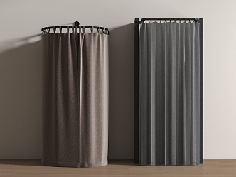 Modern Fitting Room Cloth Curtain Pull Curtain Pleated Curtain Fabric 3d model