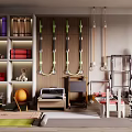 Home Gym Sports Equipment Including Resistance Bands Wooden Pull-Up Bars Gymnastic Rings Yoga Ball