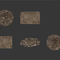 Decorative Stone Blocks Cubes And Piles In Various Shapes 3d model