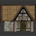 Traditional Cottage Architecture With Thatch Roof Stone And Wooden Walls Wooden Framed Windows