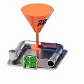 Vibrant Check in Photo Spot With Orange Funnel Metal Pipes And PM PM Green Logo