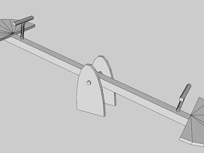Simple Seesaw Structure 3D Model Design With Balanced Planks And Supports 3d model