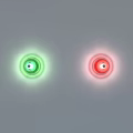 Green and Red Wall Lights with Glowing Illuminated Effect on Gray Background 3d model
