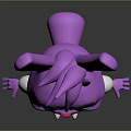 Purple Rabbit Game Movie Character With Big Ears Red Eyes Striped Shirt And Blue Pants