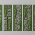 Stepping Stones Garden Landscape Design With Various Stone Shapes And Green Grass