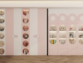 Modern Children's Room Wardrobe Decorative Cabinet 3d model