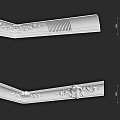 Carved Decorative Molding with Intricate Design Details and Dimension Drawings for Interior Decoration